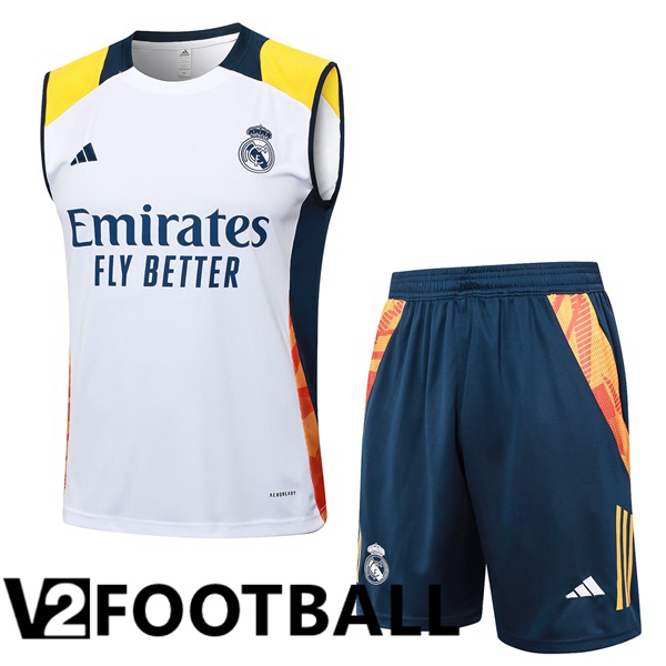 Real Madrid Soccer Vest + Shorts White 2024/2025