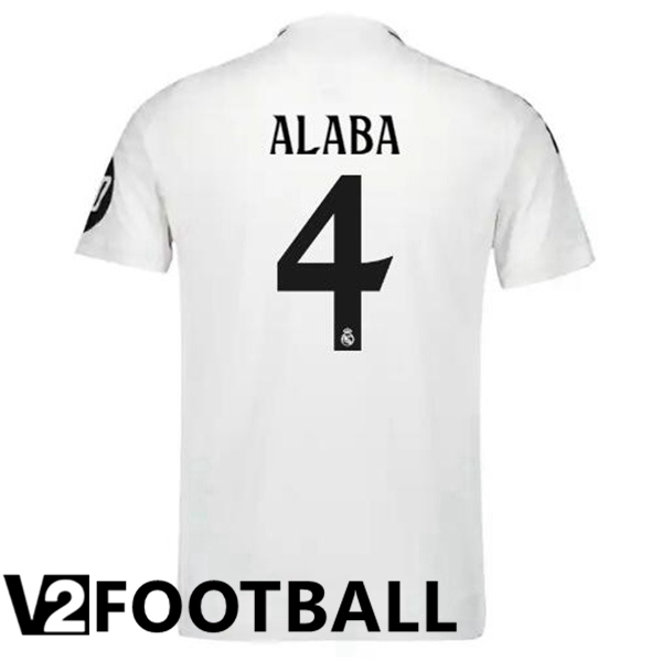 Real Madrid (Alaba 4) Home Soccer Shirt White 2024/2025