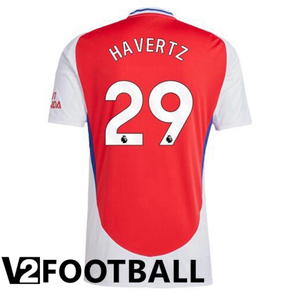 Arsenal (HAVERTZ 29) Home Soccer Shirt Red White 2024/2025