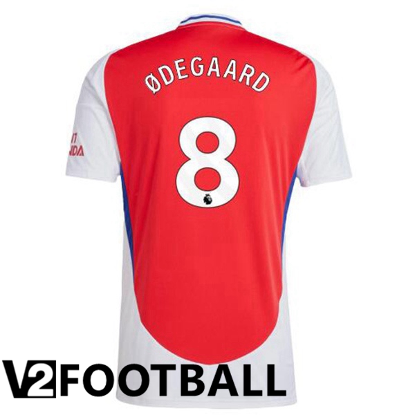 Arsenal (ØDEGAARD 8) Home Soccer Shirt Red White 2024/2025