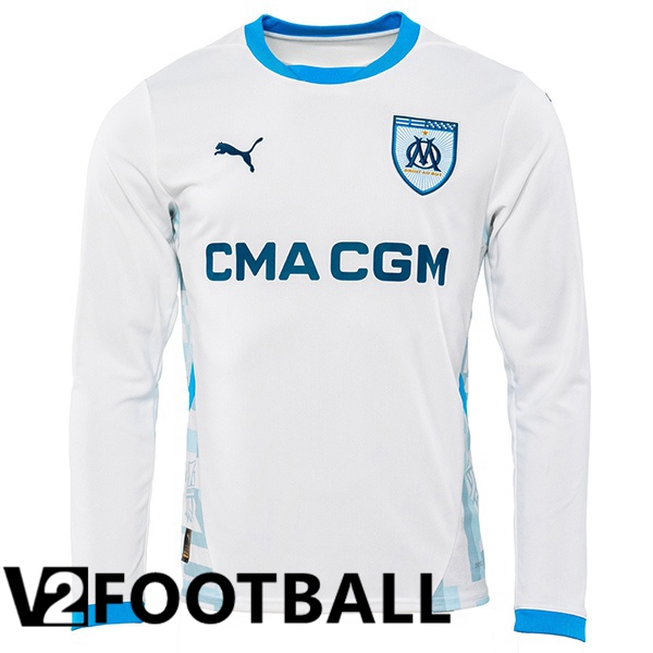 Marseille OM Home Soccer Shirt Long sleeve White 2024/2025