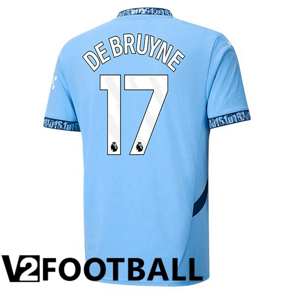 Manchester City (Kevin De Bruyne 17) Home Soccer Shirt Blue 2024/2025