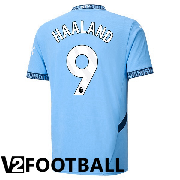 Manchester City (Erling Haaland 9) Home Soccer Shirt Blue 2024/2025