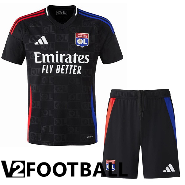 lyon OL Kids Away Soccer Shirt Black 2024/2025