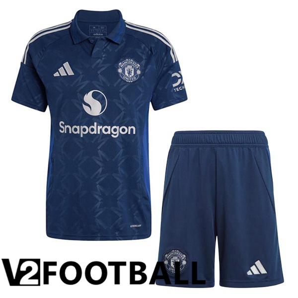 Manchester United Kids Away Soccer Shirt Blue 2024/2025