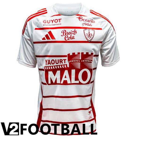 Stade Brestois Away Soccer Shirt White 2024/2025