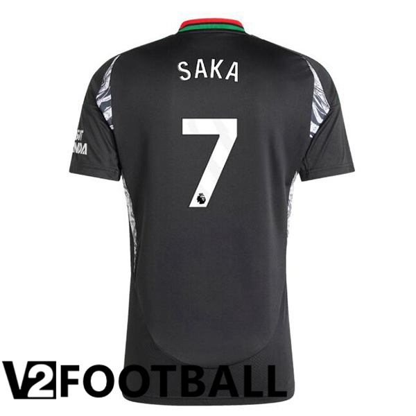 Arsenal (SAKA 7) Away Soccer Shirt Black 2024/2025