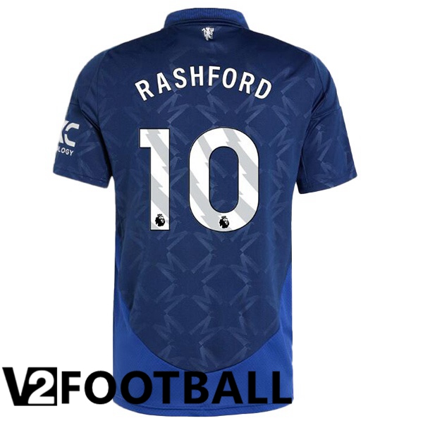 Manchester United (Rashford 10) Away Soccer Shirt Blue 2024/2025