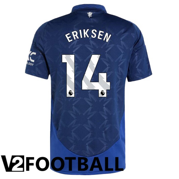 Manchester United (Eriksen 14) Away Soccer Shirt Blue 2024/2025