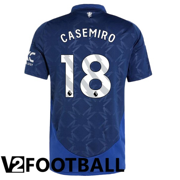 Manchester United (Casemiro 18) Away Soccer Shirt Blue 2024/2025