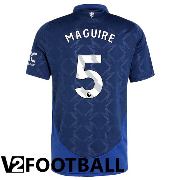 Manchester United (Maguire 5) Away Soccer Shirt Blue 2024/2025