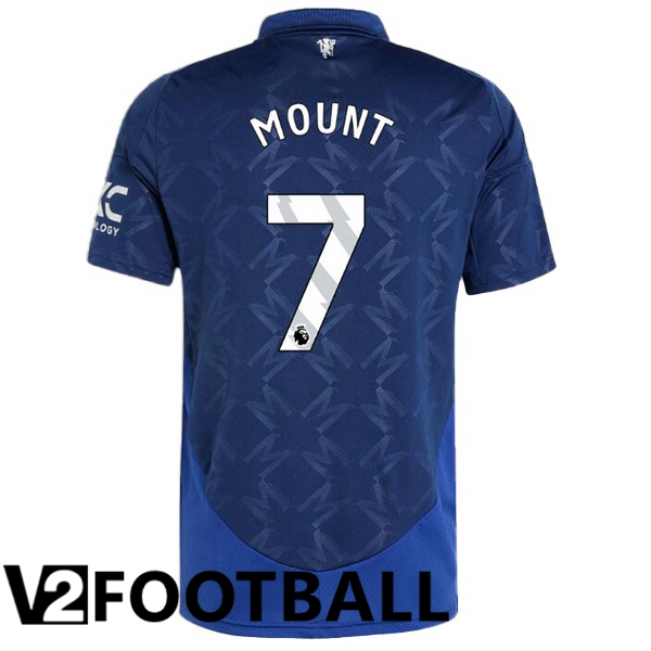 Manchester United (Mount 7) Away Soccer Shirt Blue 2024/2025