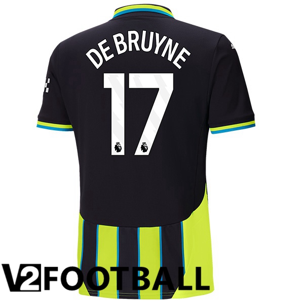 Manchester City (Kevin De Bruyne 17) Away Soccer Shirt Green Black 2024/2025