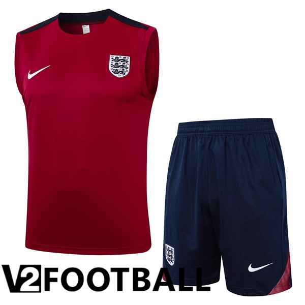 England Gilet Soccer + Shorts Red 2024/2025