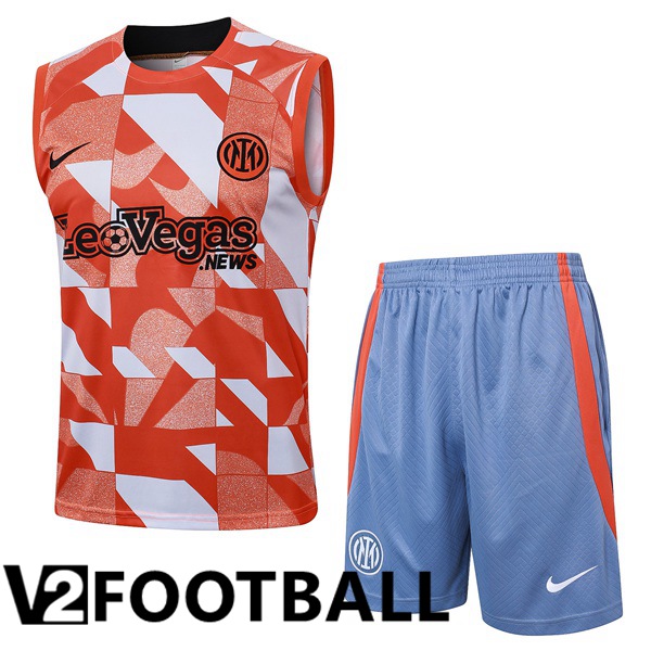 Inter Milan Gilet Soccer + Shorts Orange 2024/2025