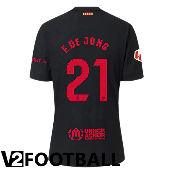 FC Barcelona (F. DE JONG 21) Away Soccer Shirt Black 2024/2025