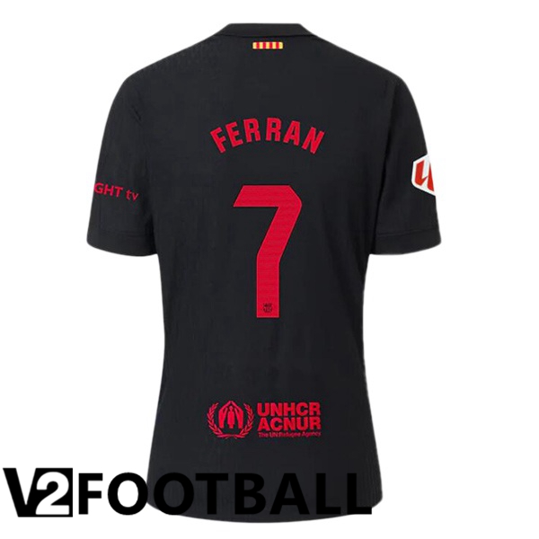 FC Barcelona (FERRAN 7) Away Soccer Shirt Black 2024/2025