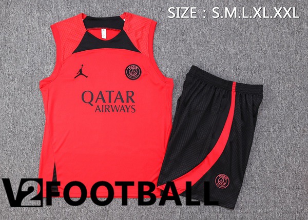 Paris PSG Soccer Vest + Shorts Red 2023/2024