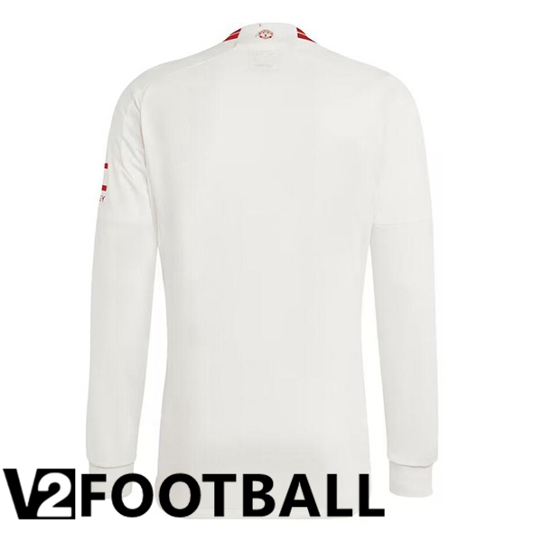 Manchester United Third Soccer Shirt Long sleeve White 2023/2024