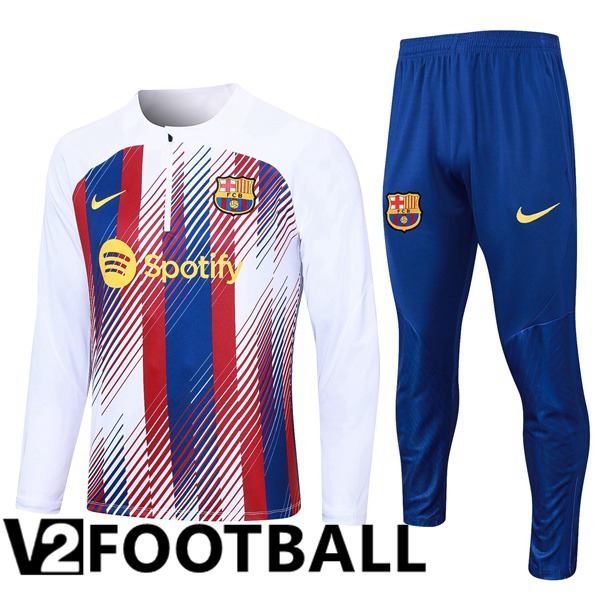 FC Barcelona Training Tracksuit Suit White Red 2023/2024