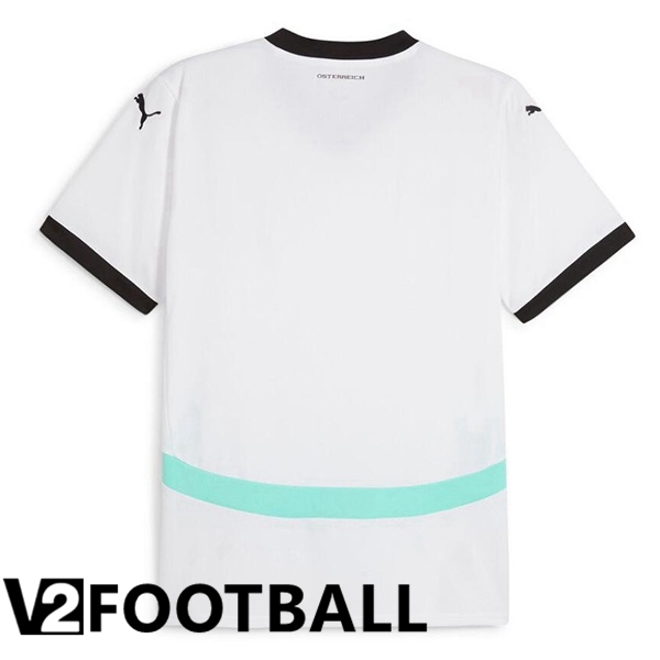 Austria Away Soccer Shirt White UEFA Euro 2024