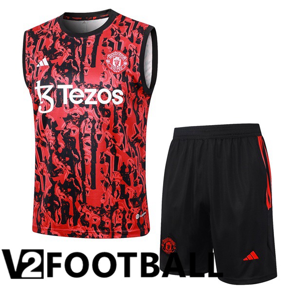 Manchester United Soccer Vest + Shorts Red 2024/2025