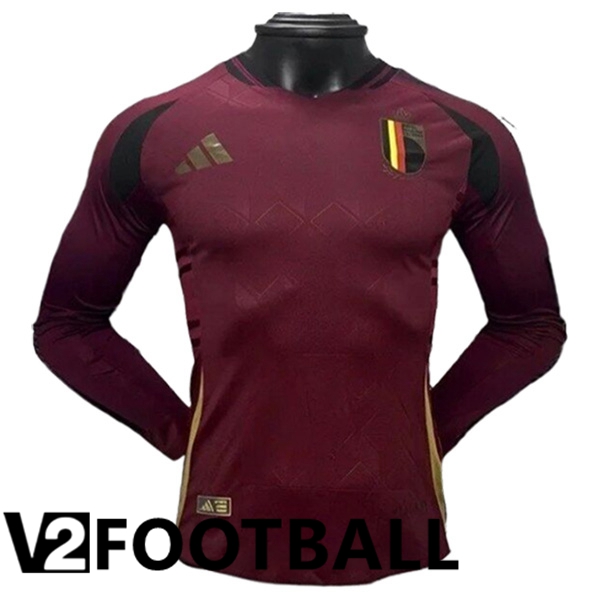 Belgium Home Soccer Shirt Long sleeve 2024/2025