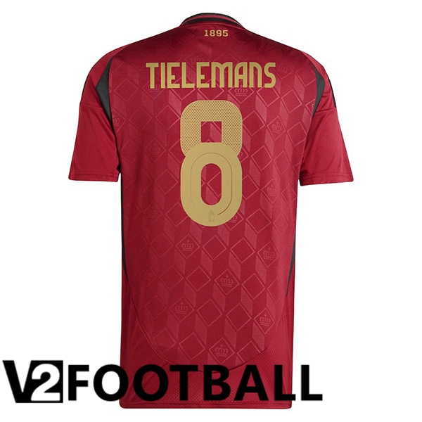 Belgium (TIELEMANS 8) Home Soccer Shirt UEFA Euro 2024