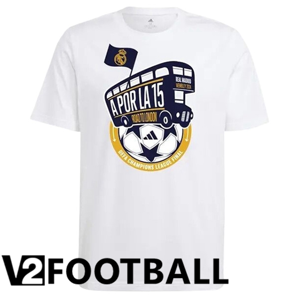 Real Madrid Soccer Shirt T-Shirt Cotton White 2024/2025