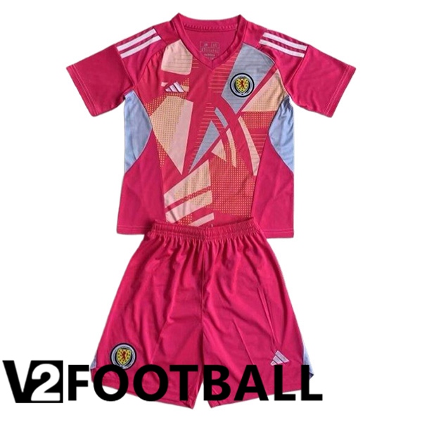 Scotland Kids Goalkeeper Soccer Shirt Pink UEFA Euro 2024