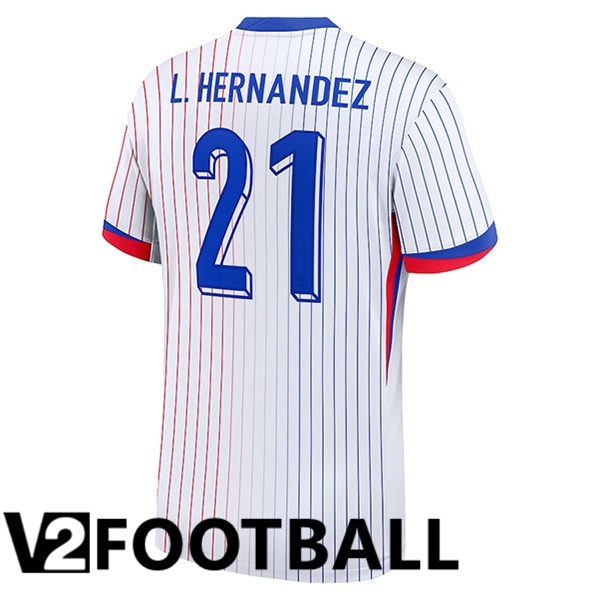 France (L.HERNANDEZ 21) Away Soccer Shirt UEFA Euro 2024