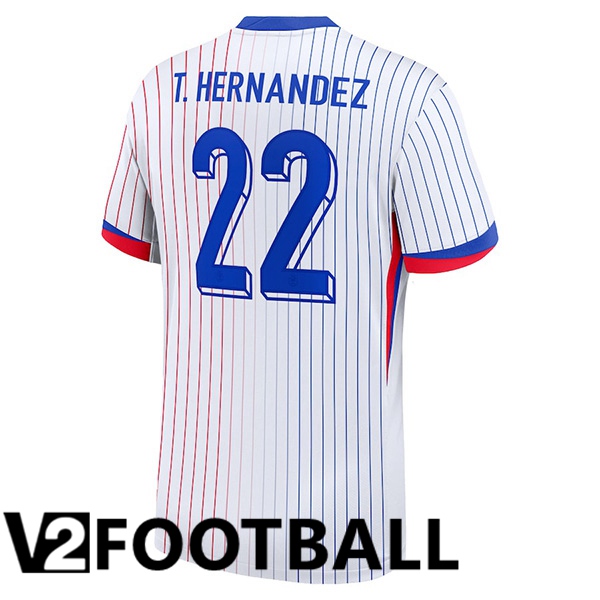 France (T.HERNANDEZ 22) Away Soccer Shirt UEFA Euro 2024