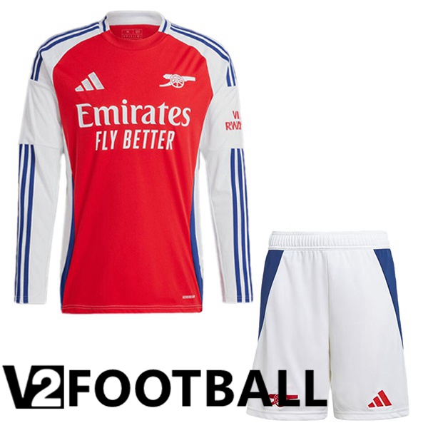 Arsenal Kids Home Soccer Shirt Long sleeve Red White 2024/2025