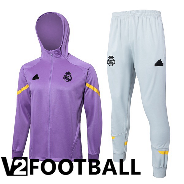 Real Madrid Training Sweatshirt Hoodie Purple 2024/2025