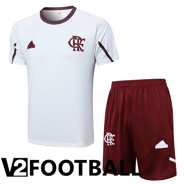 Flamengo kit Training T Shirt + Shorts White 2024/2025