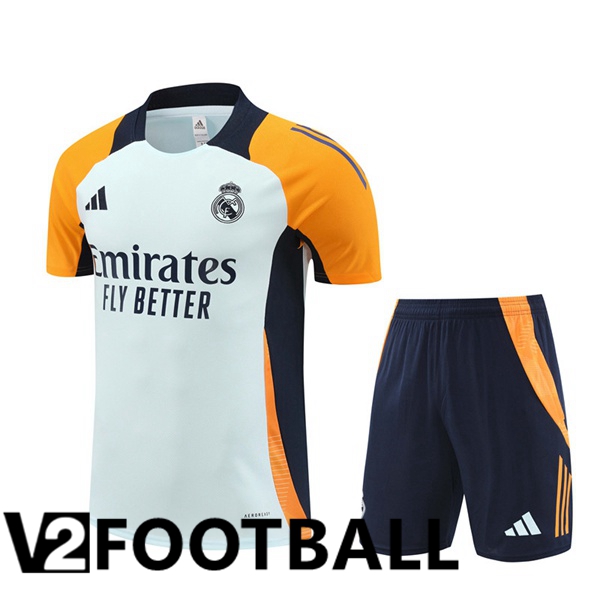 Real Madrid kit Training T Shirt + Shorts Grey 2024/2025
