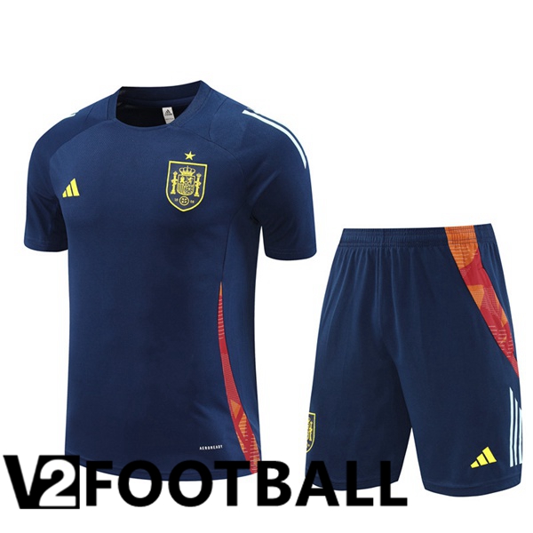 Spain kit Training T Shirt + Shorts Blue Royal 2024/2025