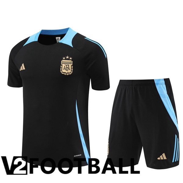 Argentina kit Training T Shirt + Shorts Black 2024/2025