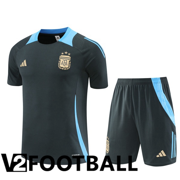 Argentina kit Training T Shirt + Shorts Grey 2024/2025