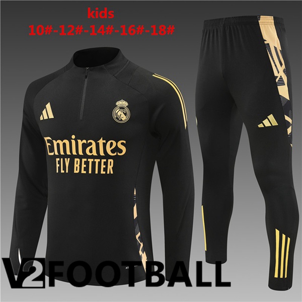 Real Madrid Kids kit Training Tracksuit Black 2024/2025
