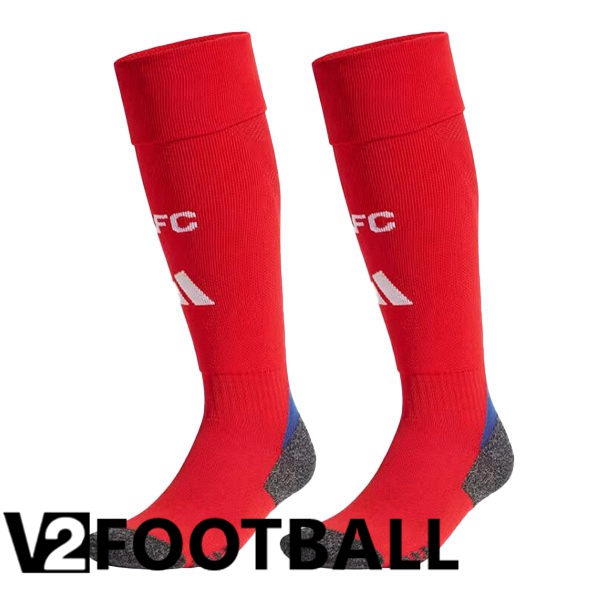 Arsenal Home Soccer Socks Red White 2024/2025