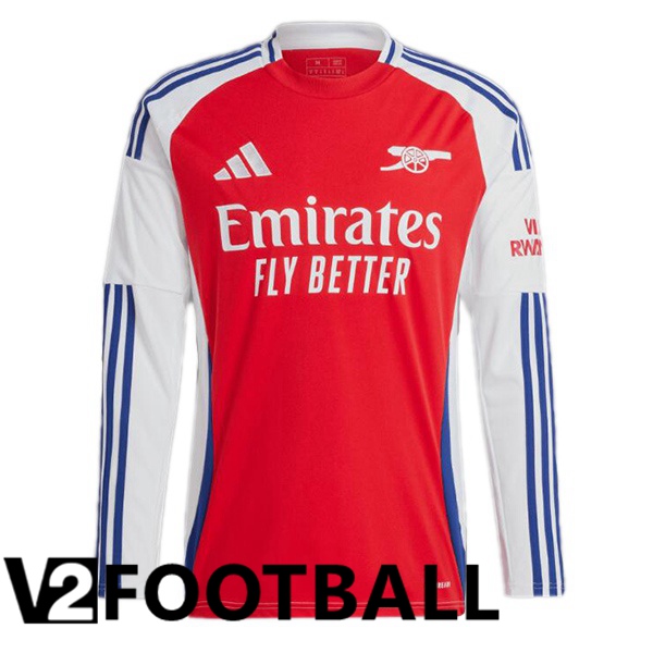 Arsenal Home Soccer Shirt Long sleeve Red White 2024/2025