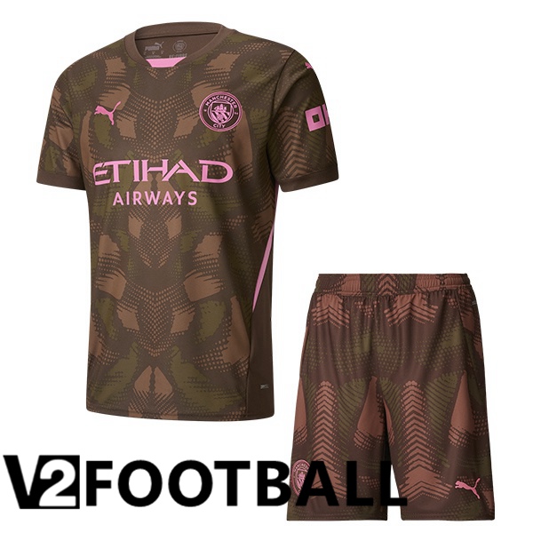 Manchester City Kids Goalkeeper Soccer Shirt Brown 2024/2025