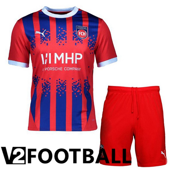 FC Heidenheim Kids Home Soccer Shirt Red 2024/2025