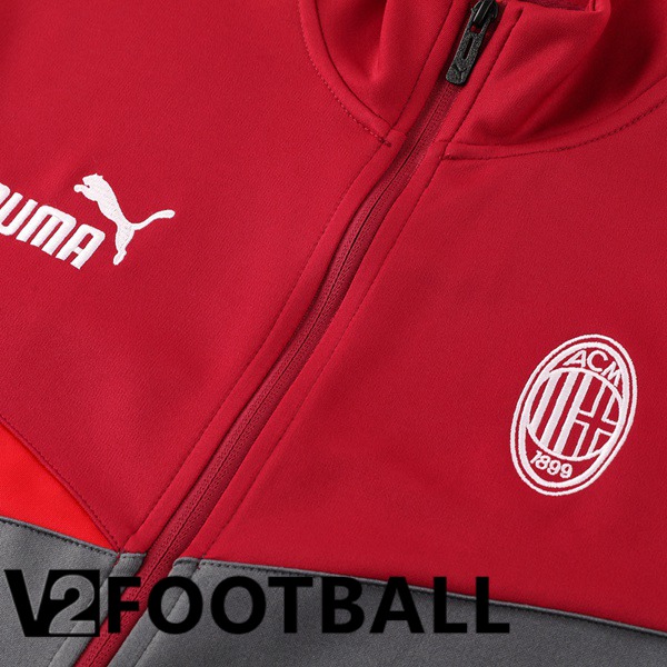 AC Milan Training Jacket Suit Red Grey 2024/2025