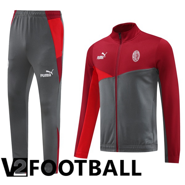AC Milan Training Jacket Suit Red Grey 2024/2025