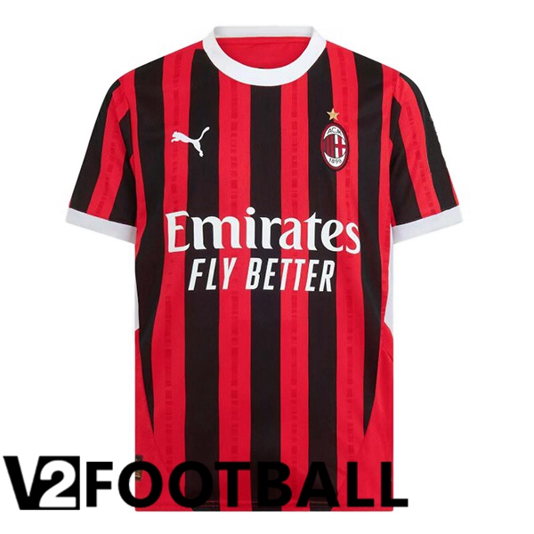 AC Milan Home Soccer Shirt Red Black 2024/2025