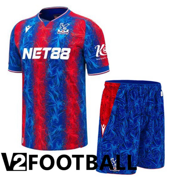 Crystal Palace Kids Home Soccer Shirt Red Blue 2024/2025