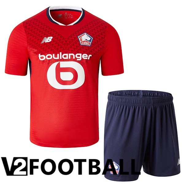 Lille OSC Kids Home Soccer Shirt Red 2024/2025