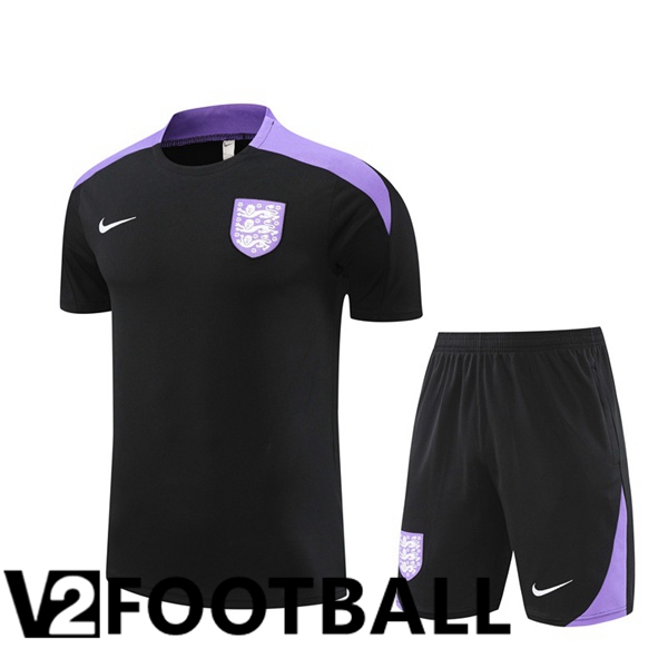 England kit Training T Shirt + Shorts Black 2024/2025